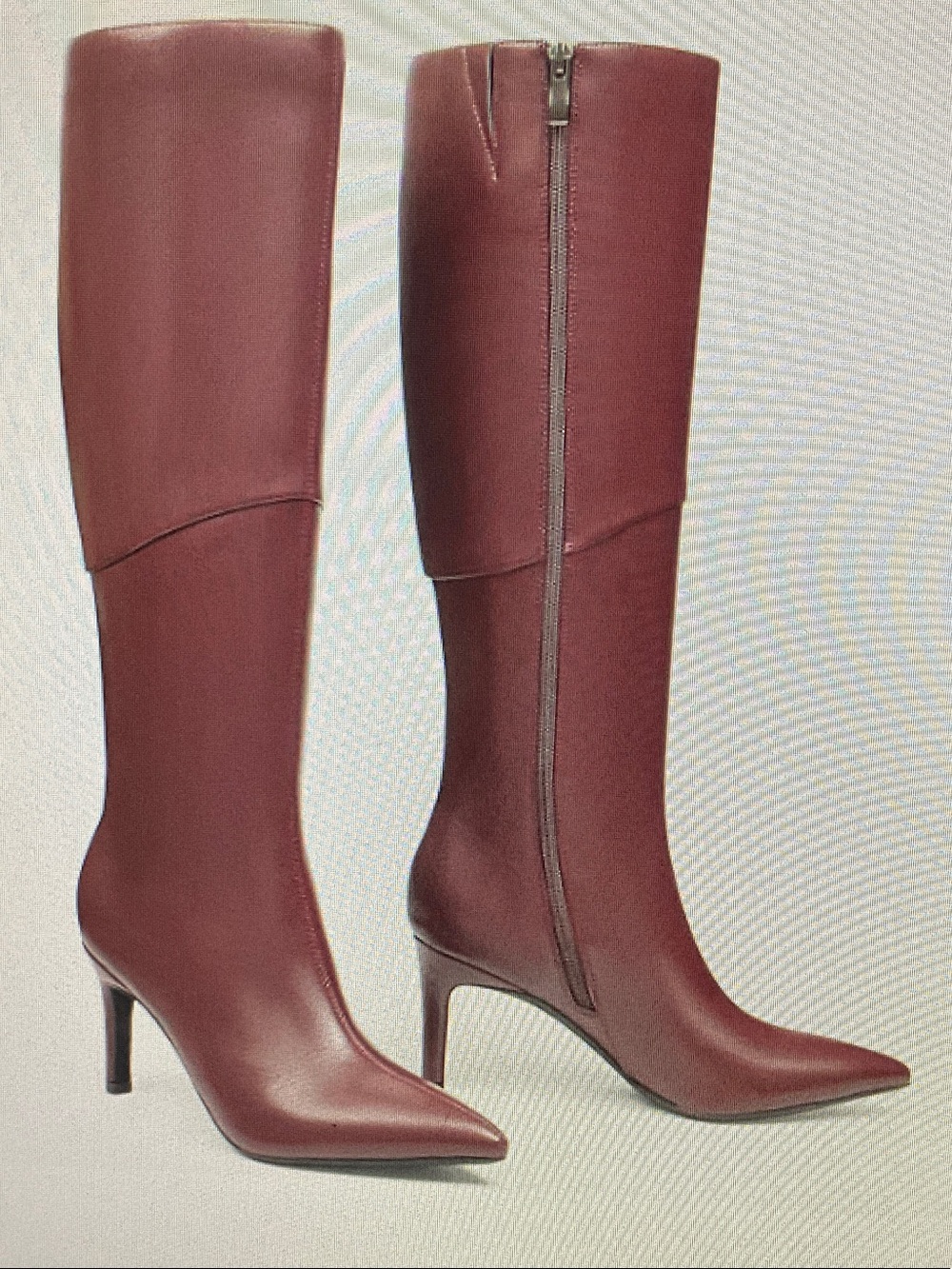 Women's Knee-High Pointed Toe Boot in Burgundy